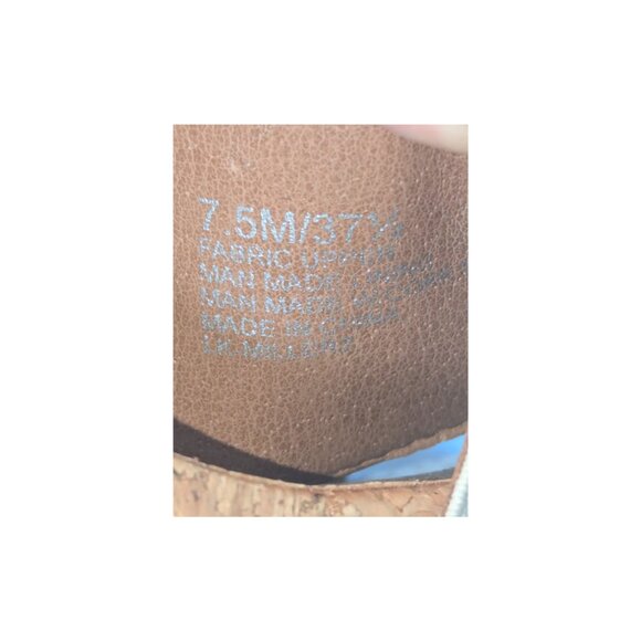 Lucky Brand Miller/MyKayla Studded Cork Wedge Sandals Beige Crisscross *SZ 7.5 - Picture 7 of 7